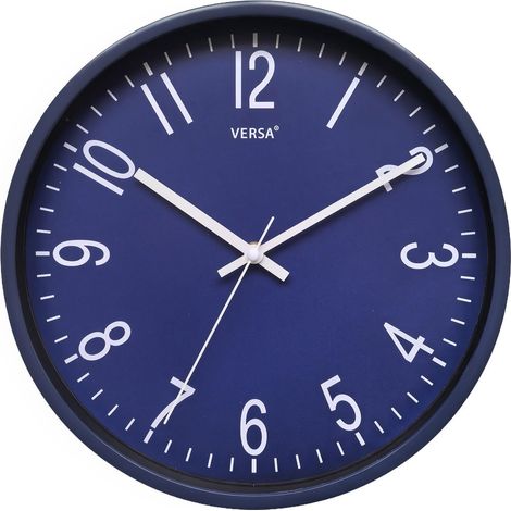 Horloge Murale avec MÉCANISME ET QUALITÉ AMÉLIORÉE, Silencieuse et Décorative, pour Cuisine, Salon ou Salle à Manger, Dimensions (H x L x P) 30 x 4,3 x 30 cm, Polypropylène, Bleu (1/5)