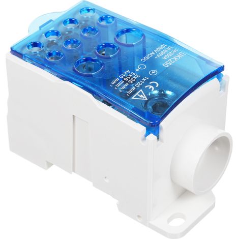 Irovami Bornier 11 positions 250A – Rail DIN, couvercle – Idéal pour câblage, distribution, électrique (1/5)