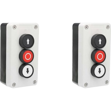 2 boîtiers à boutons-poussoirs avec flèches haut/bas, bouton d'arrêt pour portes de levage et volets roulants (1/4)