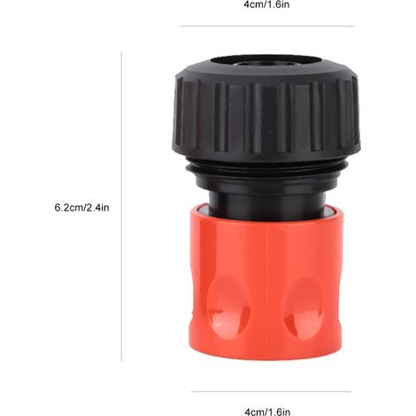 Connecteur Rapide Raccord Tuyau Jardin 3/4" - Lot de 5 - ABS Noir/Orange - Haute Pression 12kg (1/5)