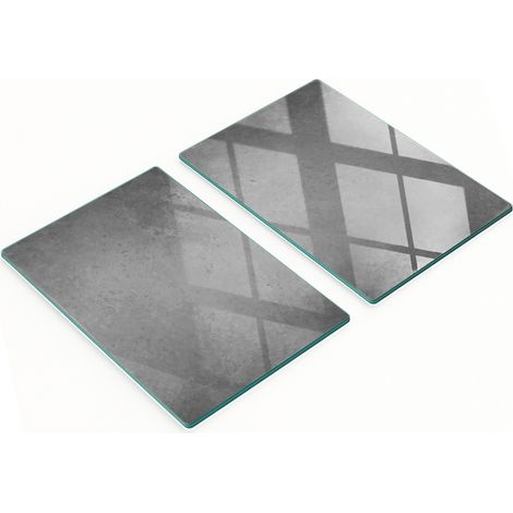 Pannelli decorativi multifunzionali da cucina in vetro temperato effetto cemento, 2x40x52 cm (1/5)