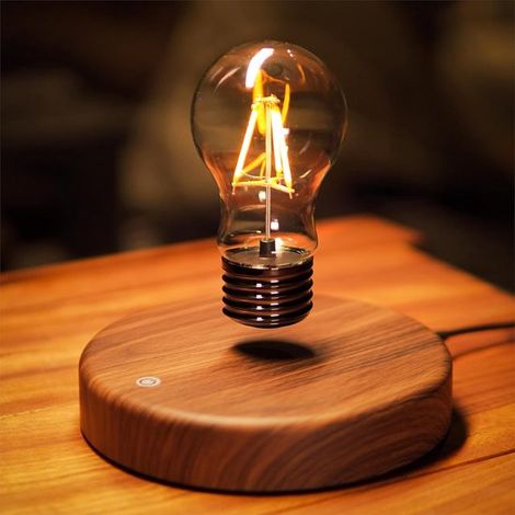 Lámpara flotante con levitación magnética LED, Lámpara de mesa/lámpara de noche giratoria automáticamente 360° para habitación, centro (1/2)