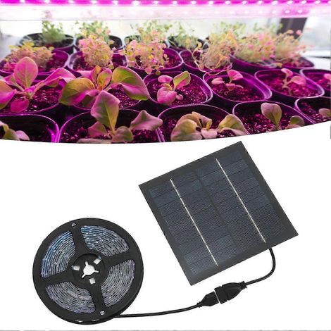 Bandes lumineuses LED solaires 5M pour la croissance des plantes d'intérieur avec panneau solaire édition 0331 (1/5)
