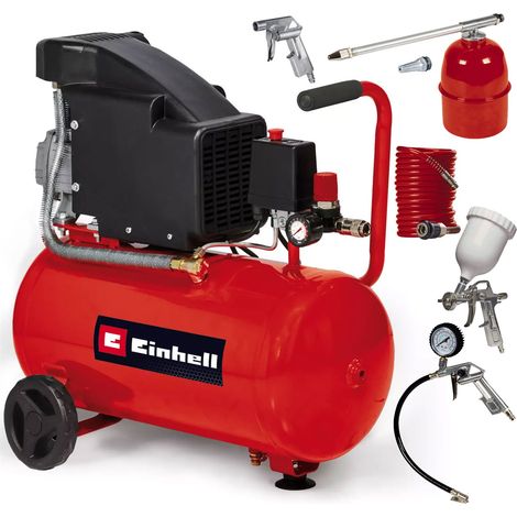 Einhell 24L Air Compressor 8 Bar Electric 1500W TC-AC 190/24/8 Corded + 5PC Set (1/5)