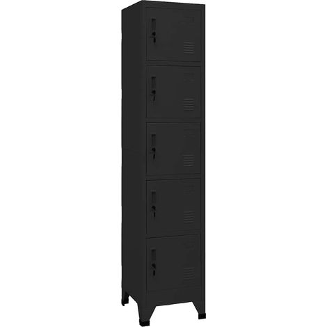 vidaXL Armoire à casiers Noir 38x40x180 cm Acier (1/5)
