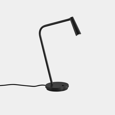LEDS C4 Gamma Lampe de bureau LED noire 4,3 W 2700 K marche/arrêt