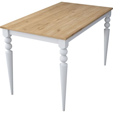 Table à manger Noga Bois clair et Blanc (1/5)