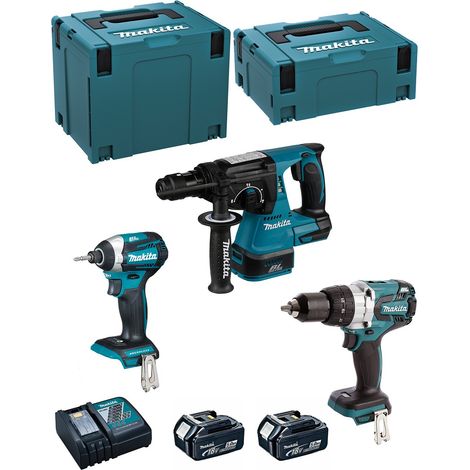 MAKITA Kit MK308RTJ (DHR243 + DHP481 + DTD154 + 2  x 5,0 Ah + DC18RC + MAKPAC 2 + MAKPAC 4) (1/5)
