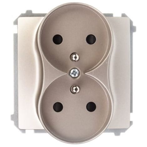 Simon Basic Doppelsteckdose mit/ohne 16A IP20 mit Schienenabdeckung, satiniert BMGZ2Mz.01/29