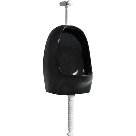 FIMEI Urinoir suspendu avec valve de chasse d'eau Céramique Noir (1/5)