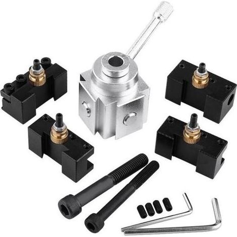Sjlerst – Porte-outils en aluminium pour mini-tours – Changement rapide – Usinage précis : tournage, moletage, perçage – Compatible avec plusieurs modèles (1/5)