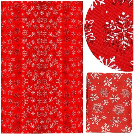 TOVAGLIA NATALIZIA PREMIUM PER TAVOLO ORNATA 220cm VIGILIA ROSSA FIOCCO DI NEVE (1/5)