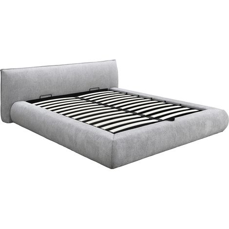 Lit coffre 160 x 200 cm - Tissu - Gris clair - MIRSIO (1/5)