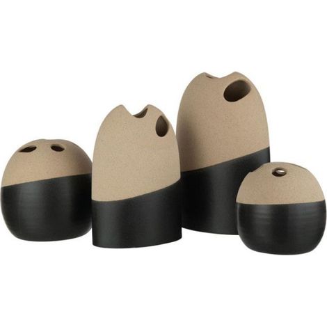 Vase Boule Déco "Black Lombok" 15cm Noir (1/2)