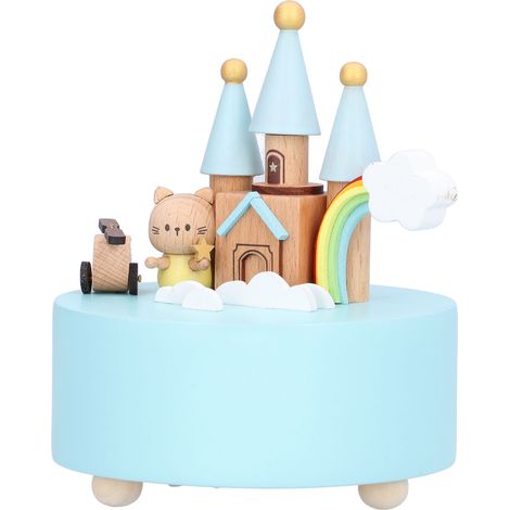 Spieluhr in Schlossform, Holzdekoration für Wohnzimmer, Schlafzimmer oder Büro (1/5)