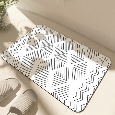 Lignes rustiques 4060cm terre de diatomées Tapis absorbant pour salle de bain, tapis antidérapant pour toilettes/salle de bain, tapis résistant à l'usure en terre de diatomées (1/5)