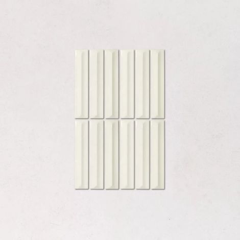 Faience Effet Zellige Blanc NOUVELLE 3x16cm 3D Old White