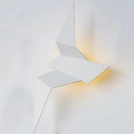 Applique murale LED moderne en forme d'oiseau en vol pour chambre ou salon (32,5 cm) (Blanc)