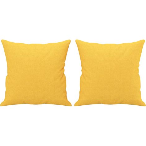 Maison Exclusive - Cojines decorativos 2 uds tela amarillo claro