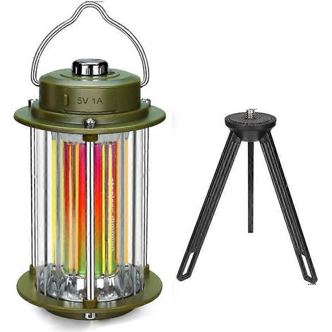 Lampe de camping rechargeable USB, lanterne portable, lampe torche LED, 3 couleurs, étanche, pour une utilisation extérieure. (1/5)