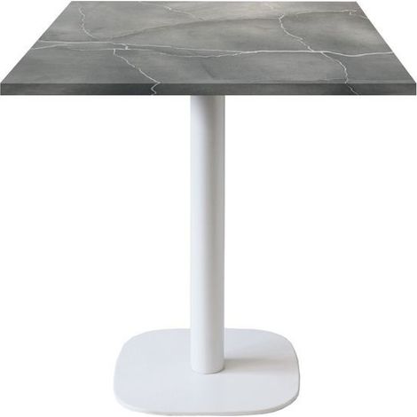 Table 70 x 70 cm - modèle Round pied blanc lune bleue