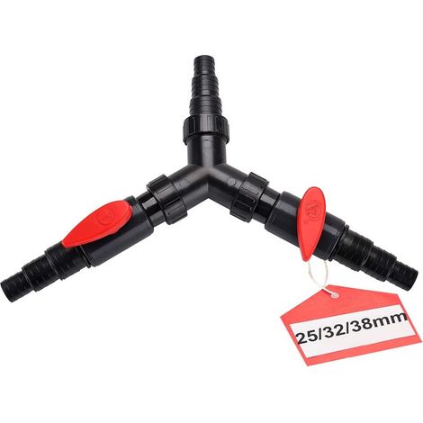 Distributeur en Y 25/32/38 mm (1"/1 1/4"/1 1/2") Tuyau en Y pour connecteur de tuyauterie pour pompe de bassin, tuyau d'arrosage et cours d'eau (1/3)