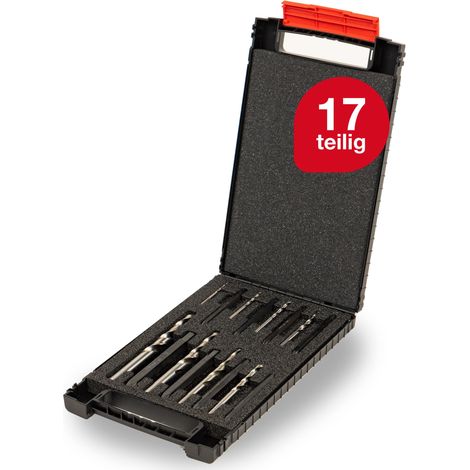Wiha Schraubenausdreher Set Sechskant 17-tlg. I inkl. Spiralbohrer in Box I Retter bei rundgedrehten oder abgerissenen Schrauben (03988) (1/5)