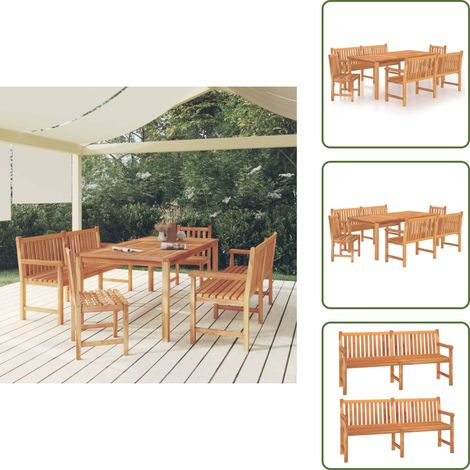 Panca da giardino - vidaXL Set da Pranzo per Giardino 5 pz in Legno Massello di Teak - Arredamento da esterno