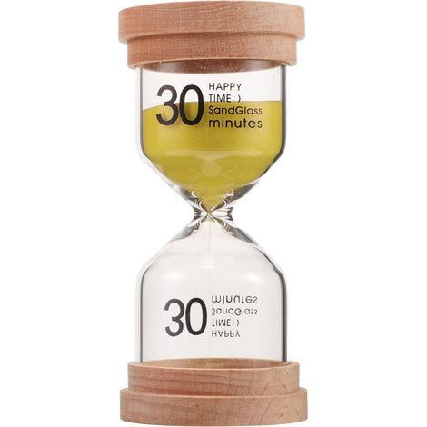 Minuteur Sablier en Verre avec Couvercle Bois, 30 (1/5)