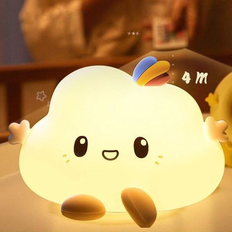 Petite veilleuse nuage, lampe enfant Nuit Télécommande, Dimmable Veilleuse Enfant avec Fonction de Mémoire et Minuterie pour Chambre Bébé Salon Garage Salle de Bains et Couloir [Classe énergétique E] (1/5)