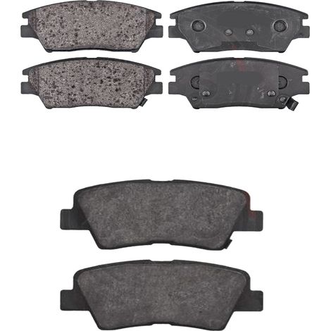 KIT PASTIGLIE FRENO ANTERIORI E POSTERIORI compatibile con TOYOTA COROLLA (E12) / PASTIGLIE FRENANTI AUTO OEM P 83 064,P 83 065 / SOSTITUZIONE DIRETTA / BASSA POLVERE / SILENZIOSO
