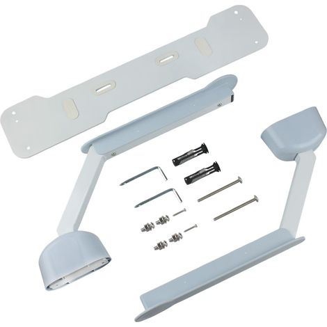 Cadre de toilette pliable - Accoudoir réglable - Aucun perçage nécessaire - Gain de place - Accoudoir réglable durable (1/5)