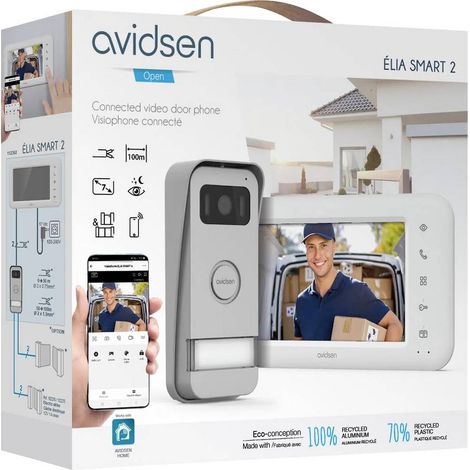 Avidsen – Visiophone filaire connecté avec vision nocturne – Moniteur 7'' – Double commande – Compatible Wi-Fi 2.4/5GHz – 112302