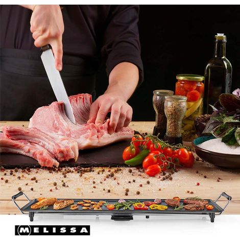 MELISSA Teppanyaki-Grillplatte / 1800 W / 90 x 23 cm / Antihaftbeschichtung / Einstellbarer Thermostat / Cool-Touch-Griffe