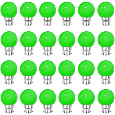 Lot de 24 ampoules guinguettes vertes B22 Incassables avec culot en fer