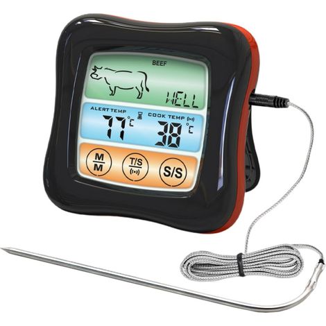 Gatuida Thermomètre à Viande Numérique Noir en Acier Inoxydable (1/5)