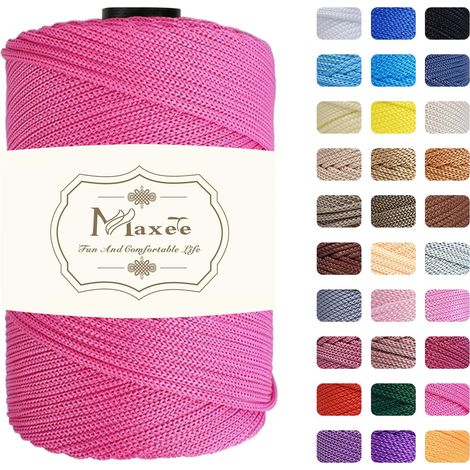 Fil de 4 mm x 200 m en polyester - Cordon en polypropylène - Pour artisanat, décoration de maison, assiette de table, sac à bandoulière, sac à main, attache-tétine - 31 (1/4)