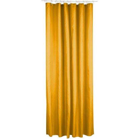 5Five Simply Smart – Rideau de douche en polyester 180x200cm – Couleur moutarde – Résistant à l'humidité – Facile à laver en machine à 30°C (1/3)