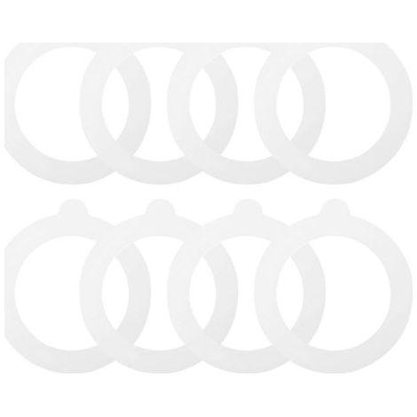 Set mit 8 Dichtungsringen für Einmachglasdeckel – Silikon-Ersatzdichtungen – 10,50 x 9,80 x 0,20 cm – Weiß (1/4)