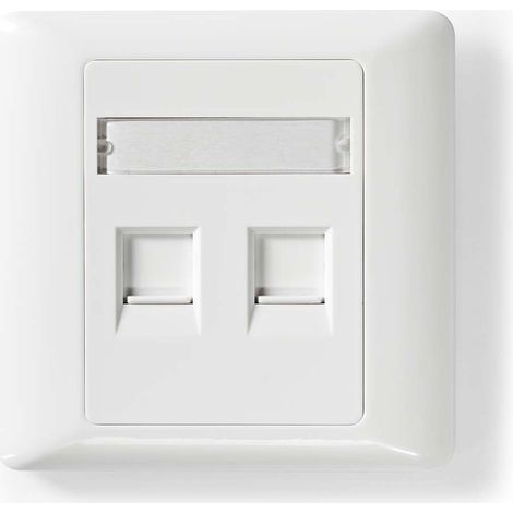 Placa frontal Keystone de red  Placa ansiktsplatta RJ45  Puerto(s) de 2 puertos  ABS  vitamina  Kuvert