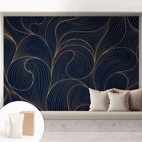 Carta Da Parati Non Tessuto - Con Colla Gratuita - Con Motivi Moderni - Design Elegante Per Pareti Motivo ondulato 208x146 cm (1/5)
