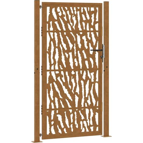 Porte de jardin,Portail de jardin,Portillon acier résistant aux intempéries design tracés CFW86061 (1/5)