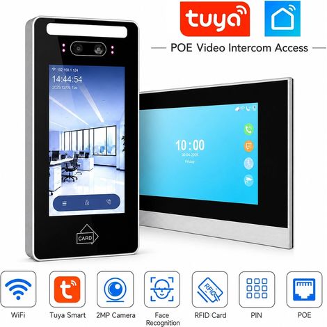 Tuya Videocitofono IP PoE Smart WiFi con Monitor, Riconoscimento Facciale e RFID (1/5)