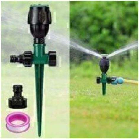 Arroseur rotatif 360° – Couverture 4 à 7m – Installation facile – Pour pelouses et plantes – Compatible avec tuyaux standards (1/4)