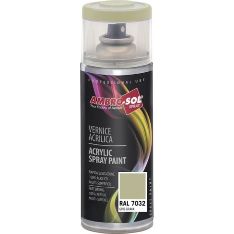 Vernis peinture Acrylique Multi-Usage, Peinture Brillante pour Intérieur et Extérieur, Adapté a Tous Type de Matériau, Aérosol En Fer-Blanc Recyclable de 400 ml, Gris Gravier (1/5)