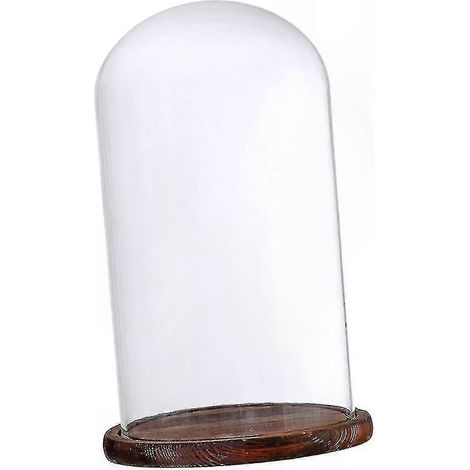 Socle en bois marron et cloche en verre transparent pour centre de table de mariage, présentoir à monter soi-même, décoration intérieure (1/5)