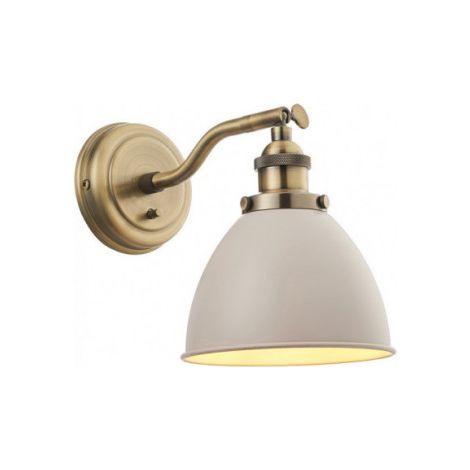 Endon Franklin - 1 lumière murale taupe satiné, plaque en laiton antique, E14 (1/4)