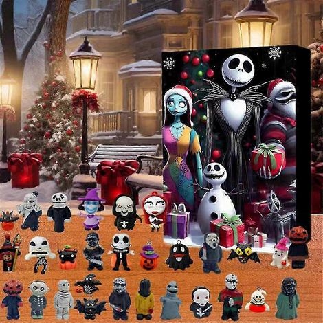 Calendrier de l'Avent Halloween 2024 Compte à Rebours Collection Personnages du Film L'Étrange Noël de Monsieur Jack Poupée Jouet Cadeau Créatif (1/2)