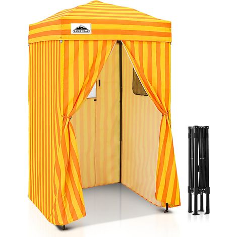 Flex Ultra Compact 1,2x1,2 m Canopy Pop-up, Abri Solaire, Cabine d'essayage, Cabane de confidentialité Portable pour Piscine, séances Photo Tendance ou Camping, Jaune/Orange (1/5)