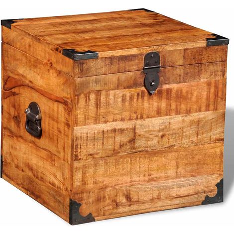 Maison Exclusive - Cassapanca di Stoccaggio a Cubo in Legno Ruvido di Mango (1/5)